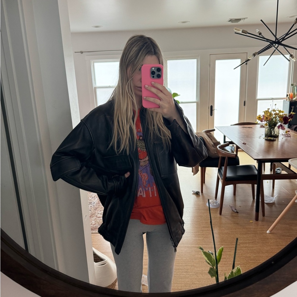 Tibi oversized leather jacket. Brown/black size XS NWT (new with tags)